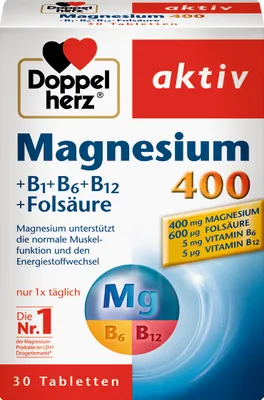 Produktbild von Doppelherz | Magnesium 400  | 30 Tabletten