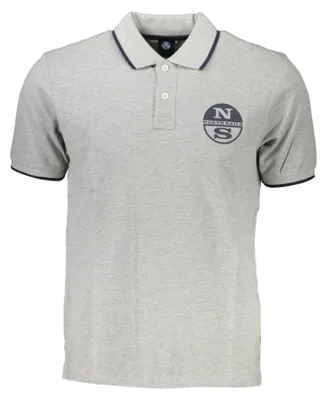 Produktbild von Elegantes Herren-Kurzarm-Poloshirt in Grau mit Kontrastdetails