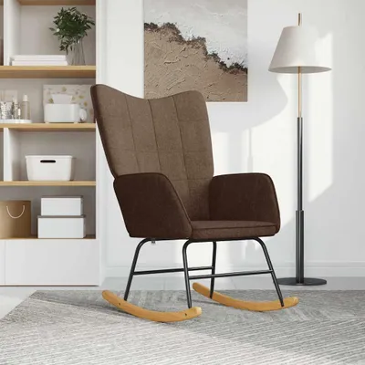 Produktbild von Möbel Schaukelstuhl Braun Stoff - Schaukelstühle 328010