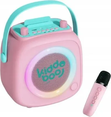 Zdjęcie produktu dla Głośnik Mikrofon Zestaw 2w1 Karaoke Dla Dziecka Dzieci KidooBoo KidsVoice / KB23028PNK Różowy