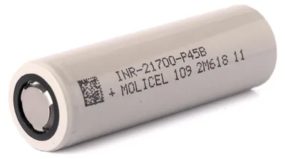 Produktbild von Molicel INR21700-P45B, 4500mAh Li-Ionen-Akku, 3,6V - 3,7V -21700 Akku für besonders hohe Ströme