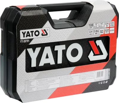Zdjęcie produktu dla Yato YT-38791, Zestaw kluczy nasadowych, Czarny, Czerwony, Stal nierdzewna, Stal chromowo-wanadowa, 7,4 kg, 1/4, 1/2", 10,11,12,13,14,15,16,17,18,19,20,21,22,24,27,30,32 mm