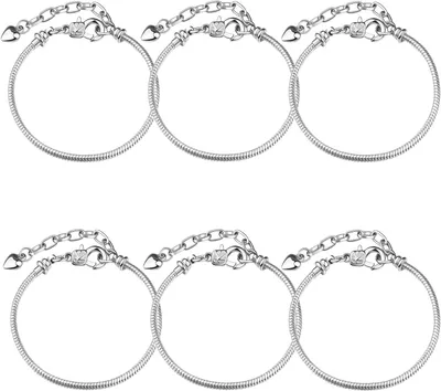 Immagine prodotto di Braccialetti a forma di serpente, 6 pezzi, lunghezza regolabile a 23 cm, con catena di prolunga, ideali per la creazione di gioielli