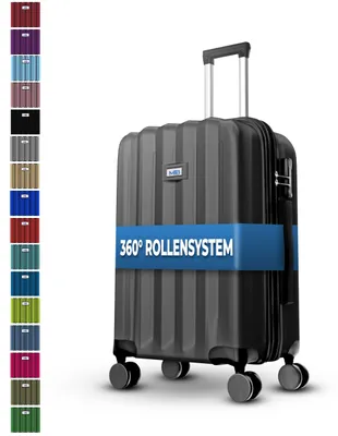 Productafbeelding van Harde schaal koffer - ABS - 4 dubbele wielen - 75 cm - Antraciet