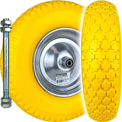 Produktbild von Vollgummirad für Schubkarre mit Achse 12x160mm 4.00-8 PolyurethanKT-101 von MAMUTH