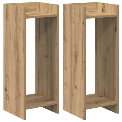 Productafbeelding van vidaXL Plantenstandaard, 2 stuks, ambachtelijk eikenhout, 30 x 30 x 80 cm