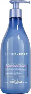 A blue pump bottle of L'Oreal shampoo against a white background.