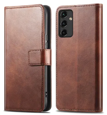 Productafbeelding van imoshion Luxe Bookcase voor de Samsung Galaxy A14 (4G) - Donkerbruin