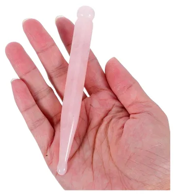 Produktbild von Rosenquarz Akupressur Massagestift für Gesicht und Körper zur Muskelentspannung