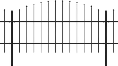 Produktbild von vidaXL Gartenzaun mit Speerspitze Stahl 1781,5 x 100 cm Schwarz