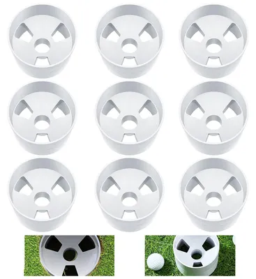 Produktbild von 9 Stück Golf Lochbecher 4 Zoll Golf Übungslochbecher aus ABS Kunststoff für Garten Putting Training