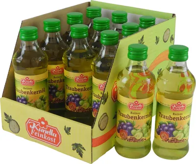 Produktbild von Reines Traubenkernöl von Kunella Feinkost - 12er Pack (12 Flaschen à 250 ml)