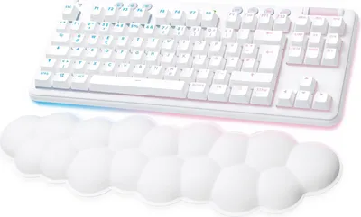Image de Logitech G G715 - Clavier - Sans les dixièmes - rétroéclairé - sans fil - Bluetooth, 2.4 GHz - QWERTZ - allemand - Commutateur de touches : Tactile - blanc