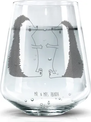 Produktbild von Mr. & Mrs. Panda Glas Igel Liebe - Transparent - Geschenk, Wasserglas, Freundin, Partner, Hochzeit, Trinkgefäß, Tumbler, Verlobung, Becherglas