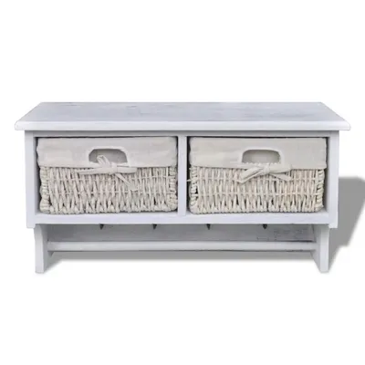 Image de vidaXL Étagère murale blanche 60x23,5x33 cm bois de paulownia
