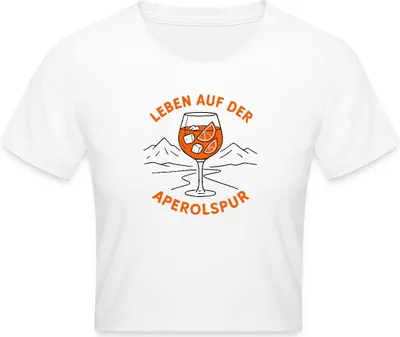 Produktbild von Spreadshirt Auf Der Aperolspur Aperol Fasching Party Crop Top, XS, Weiß