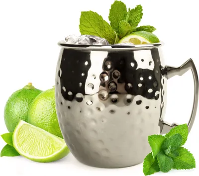 Produktbild von 2 x Schwarze Moscow Mule Becher 500 ml Handgemachter Moskau Mule Cocktailkrug
