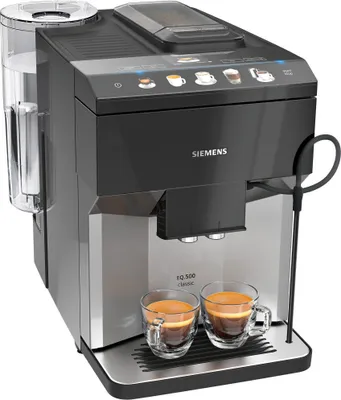 Produktbild von Siemens EQ.500 Classic Kaffeevollautomat TP503D04, silber/schwarz Edelstahl, 15 bar