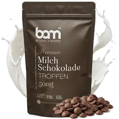 Produktbild von BAM Milchschokolade - Kuvertüre - Schokoladen Drops - 500 g