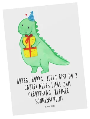 Produktbild von Mr. & Mrs. Panda Postkarte 2. Geburtstag - Weiß - Geschenk, feiern, Ansichtskarten, Fotokarte, Kinderfreude, Grußkarte, handgefertigte Geschenke, Ansichtskarte, Alter