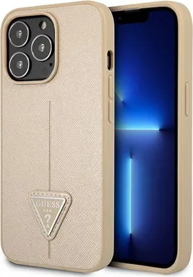 Obrázek produktu pro Guess SaffianoTriangle Logo Case - Pouzdro pro iPhone 13 Pro (béžové)