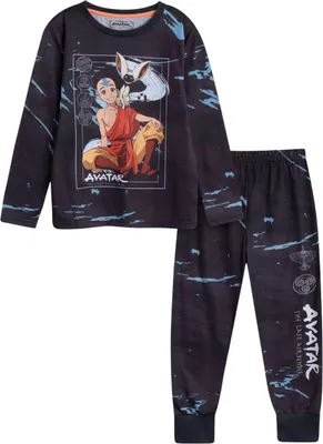 Obrázek produktu pro Avatar: The Last Airbender – Pyžamo s dlouhými kalhotami pro chlapce, dlouhé rukávy NS9664 (116) (černé)