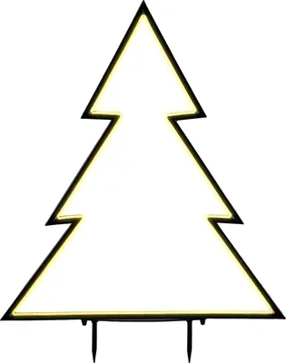 Produktbild von Luca Lighting Garden d'Light Gartenstecker Weihnachtsbaum mit warm-weißer LED-Beleuchtung - L90 x H100 cm - Metall - Schwarz