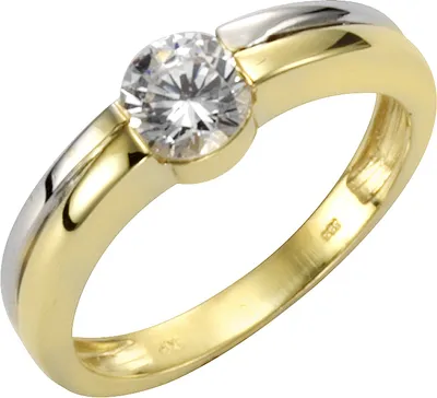 Produktbild von F Ring 333/- Gold mehrfarbig 058 (18,5) Zirkonia weiß 371370492