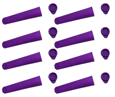 Produktbild von 8er-Pack Silikon-Eisformen mit Deckeln für Babys, zum Selbermachen von Eis am Stiel/Joghurt-Sticks/Gelee