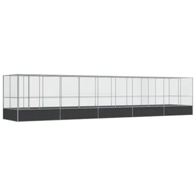 Produktbild von Voliere mit Erweiterung Silbern 1039x207x212 cm Stahl