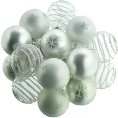 Produktbild von Christbaum-Micro-Kugeln Weiß & Transparent Ø 3 cm aus Glas - 9er Set