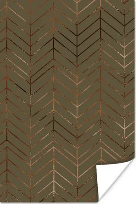 Produktbild von MuchoWow® Poster Muster - Linie - Bronze - Grün 80x120 cm - Papierdruck