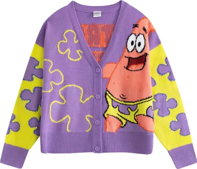Produktbild von SpongeBob SquarePants - Strickjacke für Damen NS9687 (S) (Violett/Gelb/Pink)