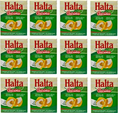 Produktbild von 12x Halta Cucina Preparato Alimentare UHT per Cucina Cremige Zubereitung UHT für die Küche Ideal für Pasta, Saucen, Pizza Kochsahne Sahne 200ml