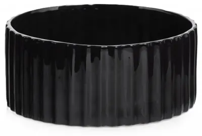Produktbild von Keramik Übertopf Schale Schwarz 26 cm, runder Blumentopf für Pflanzen