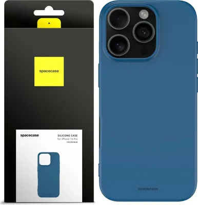Zdjęcie produktu dla Silikonowe etui SPACECASE Silicone Case do iPhone 16 Pro Niebieski