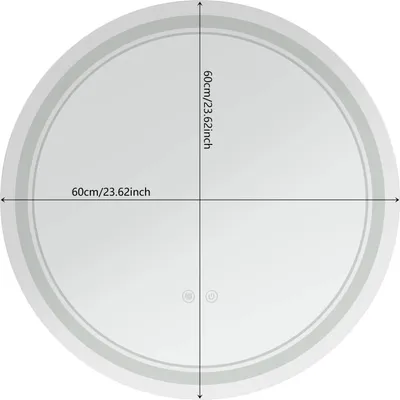Zdjęcie produktu dla Lustro łazienkowe, nieparujące, regulowane oświetlenie, 60 cm