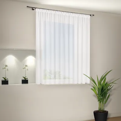 Produktbild von Gerster Store Marina mit Smokband, variabel B = 600 x H =175 cmHalbtransparent Effektvoile Uni weiß