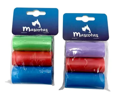 Immagine prodotto di Confezione da 3 rotolini di sacchetti colorati igienici per deiezioni di animali domestici