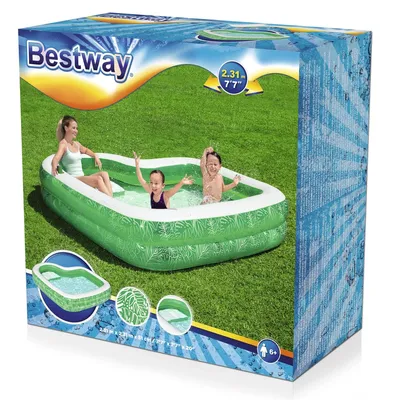 Produktbild von Bestway Aufblasbarer Pool 2 Kammern Tropisch 231x231x51 cm +6 Jahre Garten 54336