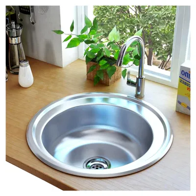 Produktbild von Einbauspüle aus Edelstahl mit Sieb und Siphon 48x48x16cm für die Küche