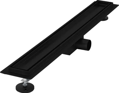 Zdjęcie produktu dla LuxeBath odpływ liniowy 2w1, stal nierdzewna, 70 cm, czarny, do zabudowy płytkami, bardzo płaski