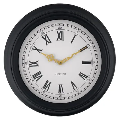 Image de Horloge murale silencieuse, 40 cm, noir et gris, en plastique, style vintage