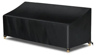 Image de Housse de canapé de jardin, 3 places, imperméable, en Oxford, 220x85x71 cm, noire