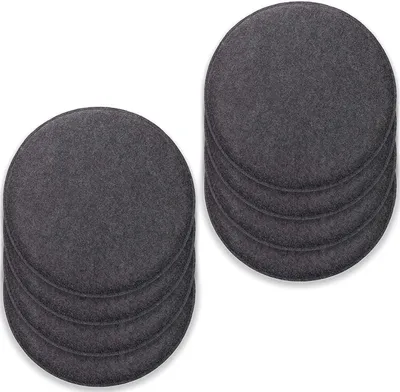 Produktbild von RUBBERNECK Auflagekissen Rutschfeste Filz Sitzkissen rund, 8er Set Stuhlkissen mit Antirutsch-Noppen, waschbar bei 30°, schwarz