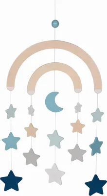 Image de Goki Mobile bébé en bois bleu ciel étoilé