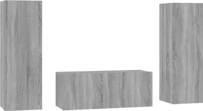 Produktbild von vidaXL 3-tlg. TV-Schrank-Set Grau Sonoma Holzwerkstoff