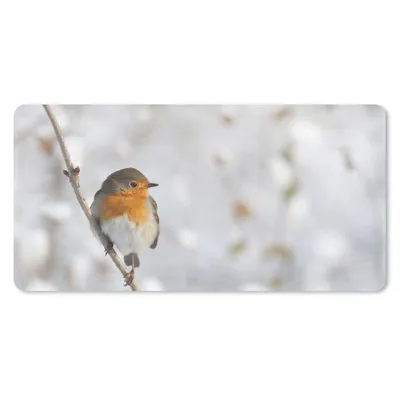 Produktbild von MuchoWow® Mauspad Mousepad Vogel - Rotkehlchen - Winter 60x30 cm - Mousepads - Maus Mat - Pad - Mausunterlage - Nachhaltig