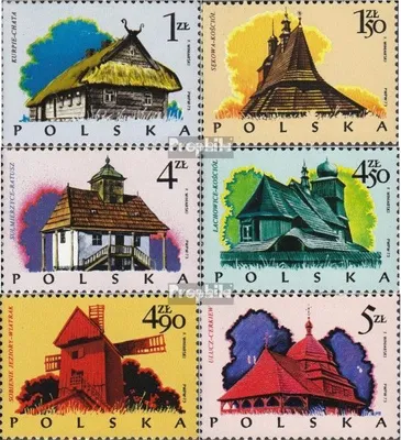 Produktbild von Briefmarken Polen 1974 Mi 2302-2307 (kompl.Ausg.) postfrisch Holzbaukunst