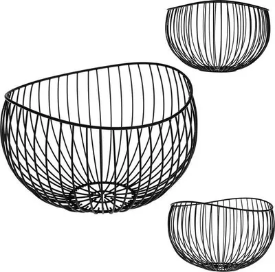 Productafbeelding van Famanu fruitschaal, elegante metalen fruitmand - zwart